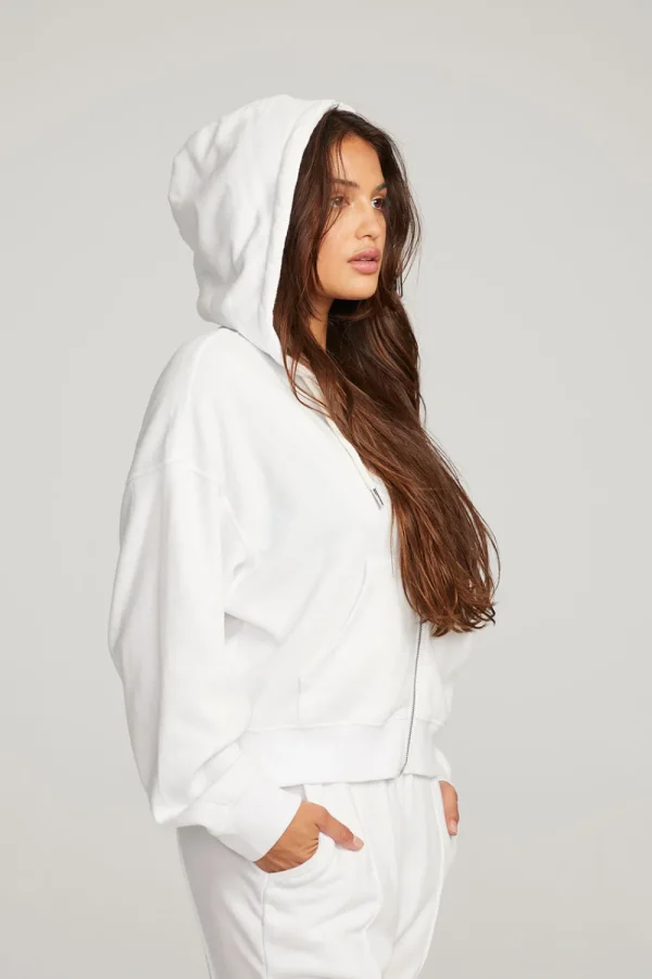 Best Abilene White Zip Up Hoodie Women Outerwear | Loungewear
