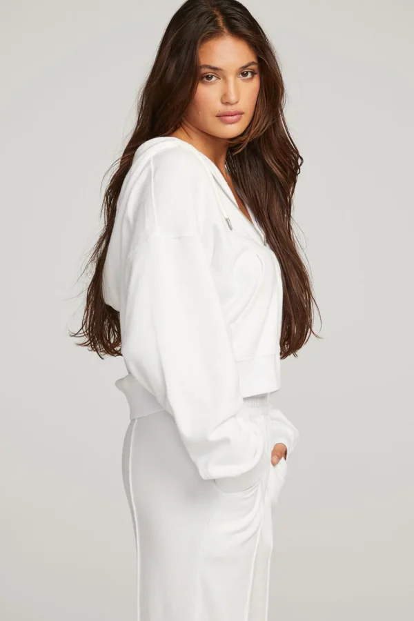 Best Abilene White Zip Up Hoodie Women Outerwear | Loungewear