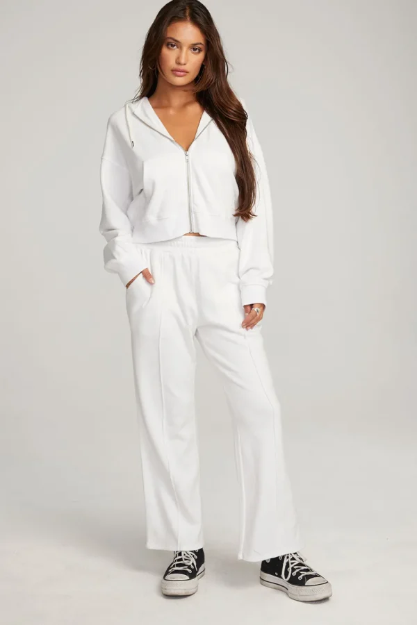 Best Abilene White Zip Up Hoodie Women Outerwear | Loungewear