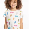 Online AC/DC All Over Logos Girls Tee Women/Kids Girls | Music