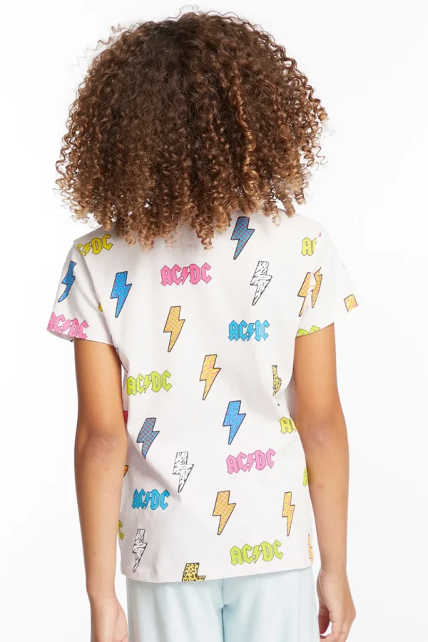 Online AC/DC All Over Logos Girls Tee Women/Kids Girls | Music
