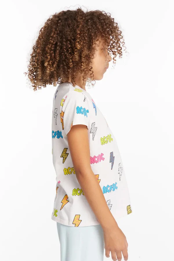 Online AC/DC All Over Logos Girls Tee Women/Kids Girls | Music