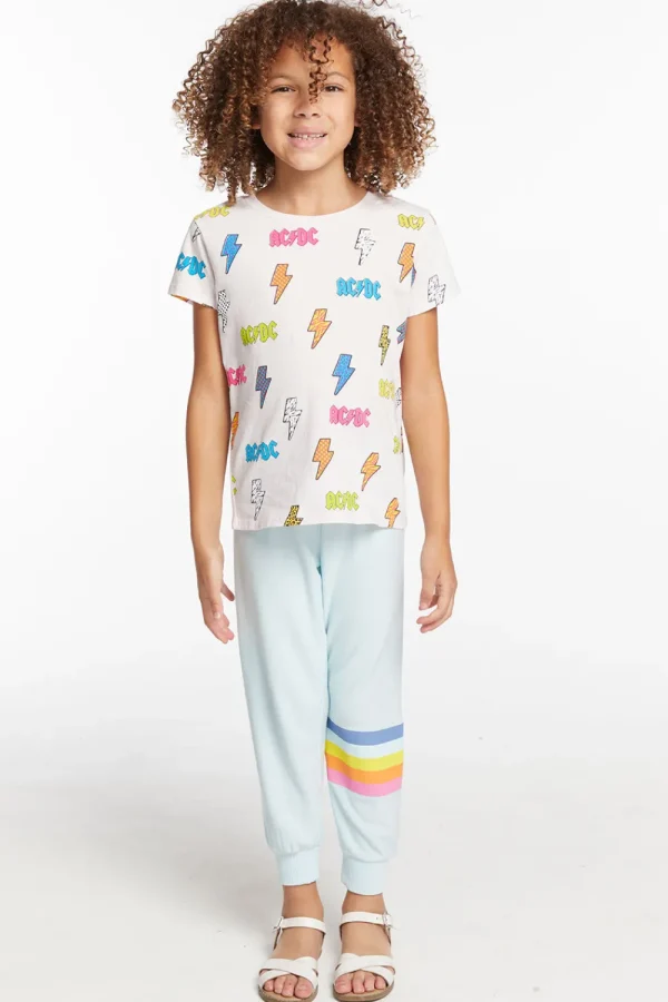 Online AC/DC All Over Logos Girls Tee Women/Kids Girls | Music