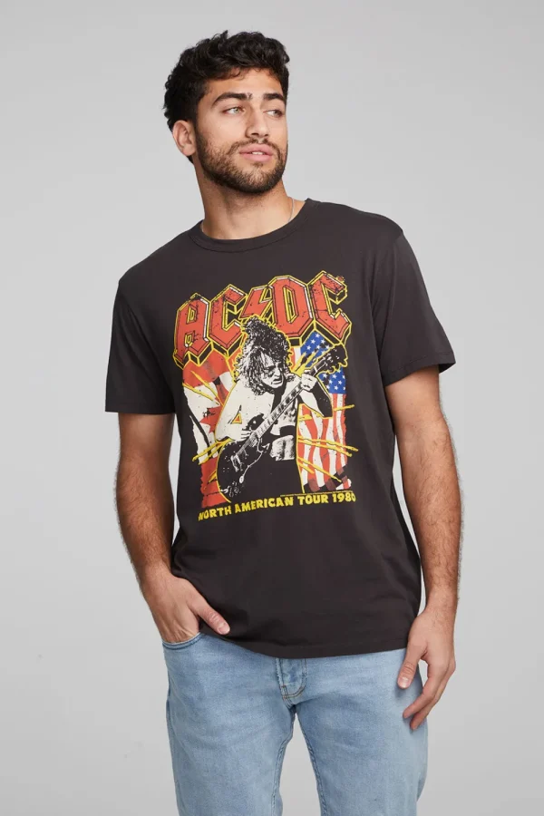 Cheap AC/DC North American Tour Crew Neck Tee Women Tops | Music