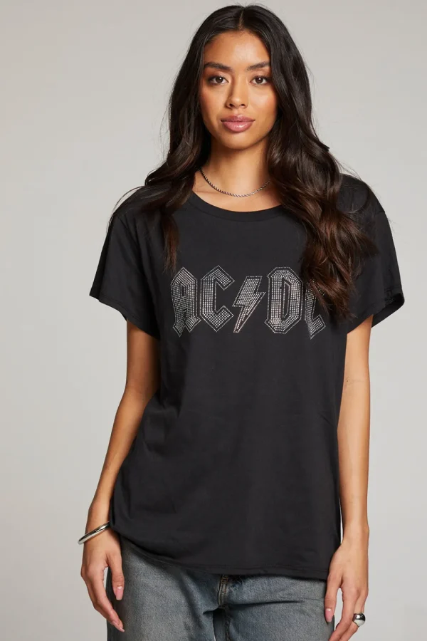 Discount AC/DC Studded Logo Tee Women Loungewear | Music