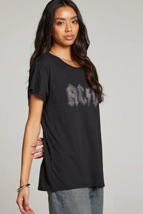 Discount AC/DC Studded Logo Tee Women Loungewear | Music
