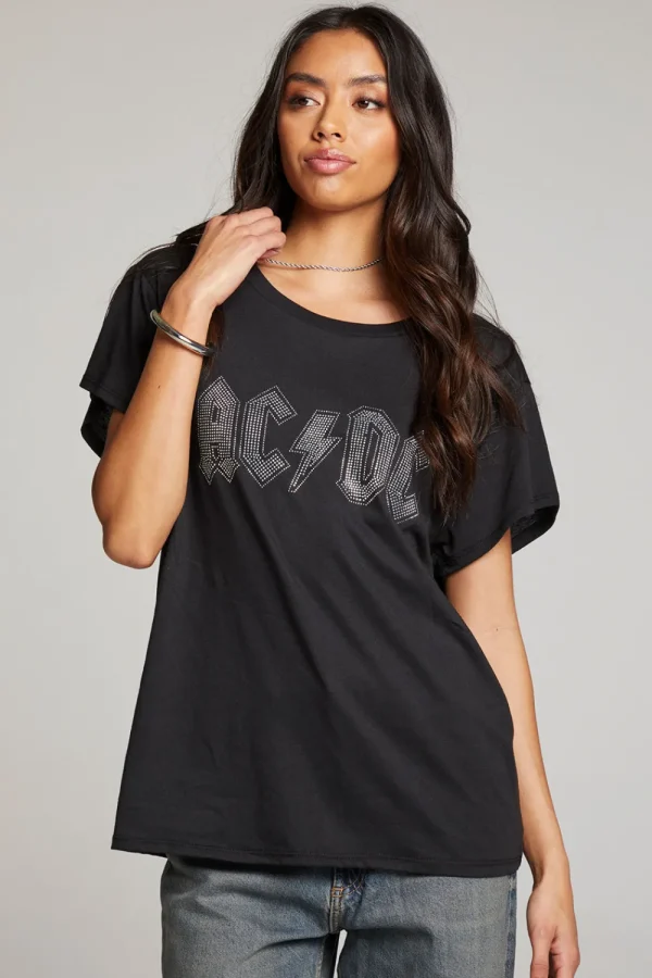 Discount AC/DC Studded Logo Tee Women Loungewear | Music