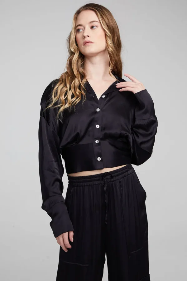 Online Agnes Shadow Black Blouse Women Loungewear