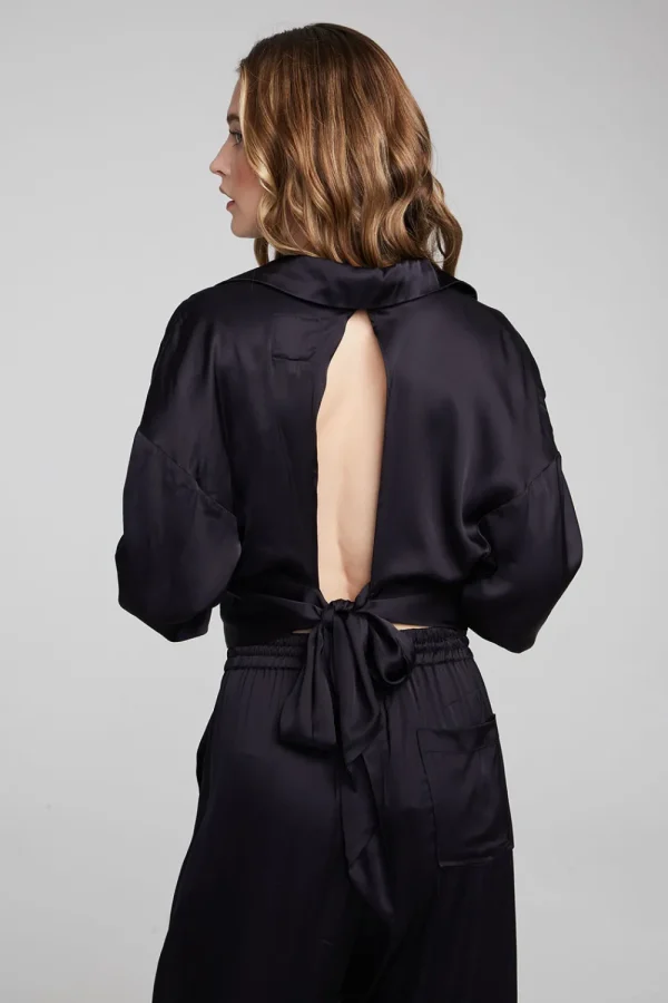 Online Agnes Shadow Black Blouse Women Loungewear