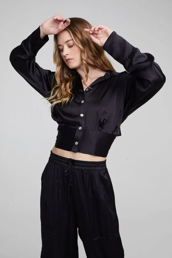 Online Agnes Shadow Black Blouse Women Loungewear