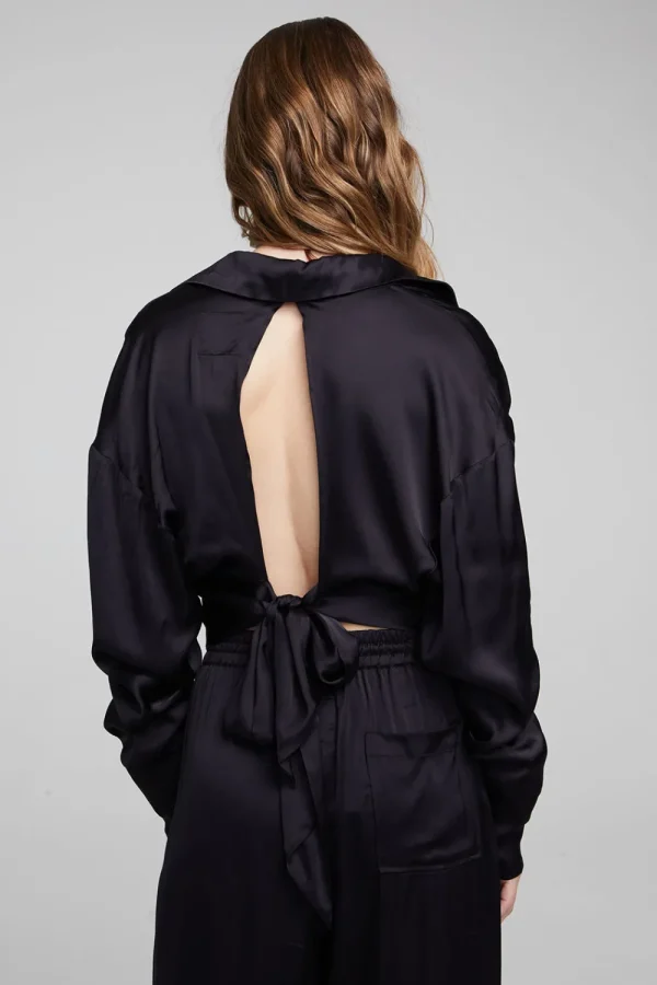 Online Agnes Shadow Black Blouse Women Loungewear