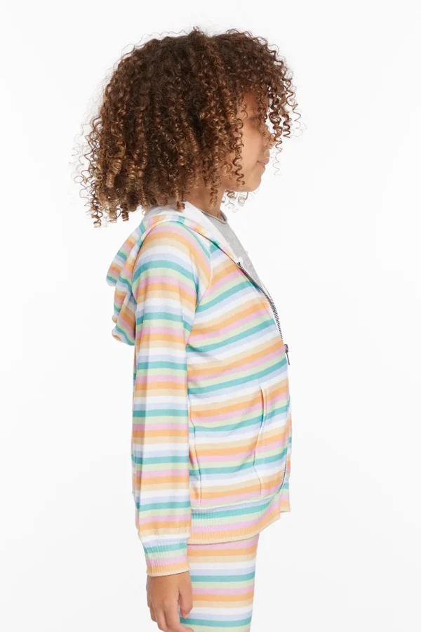 Hot Alana Sunset Stripe Girls Zip Up Hoodie Kids Girls
