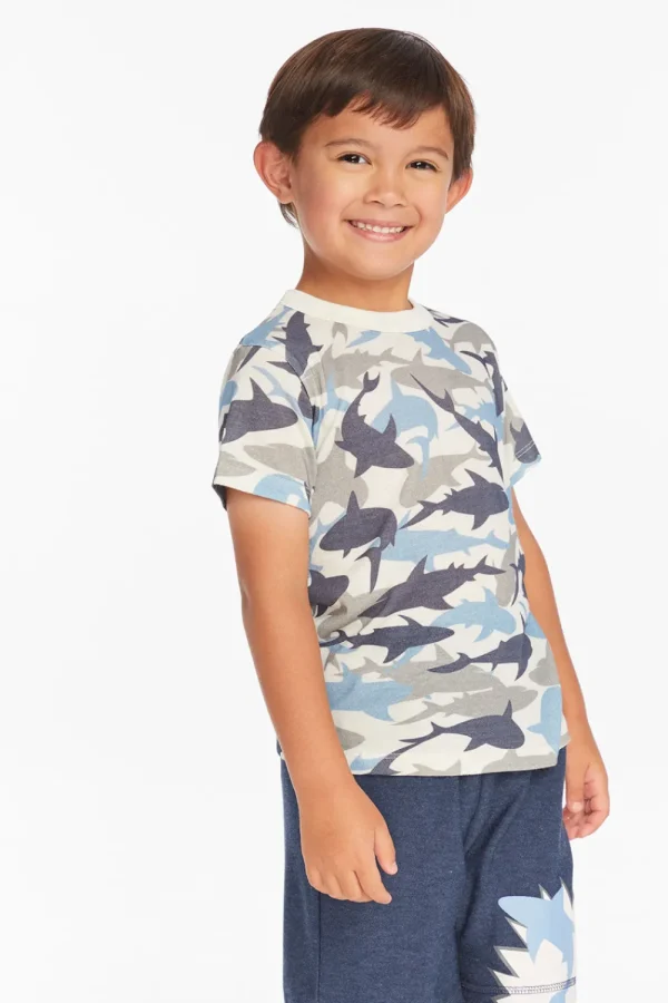New All Over Camo Shark Boys Tee Kids/BOY Boys