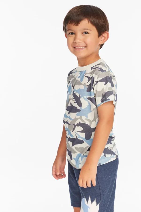 New All Over Camo Shark Boys Tee Kids/BOY Boys