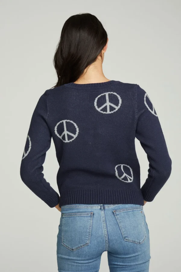 Hot All Over Peace Intarsia Sweater Women Outerwear | Graphics