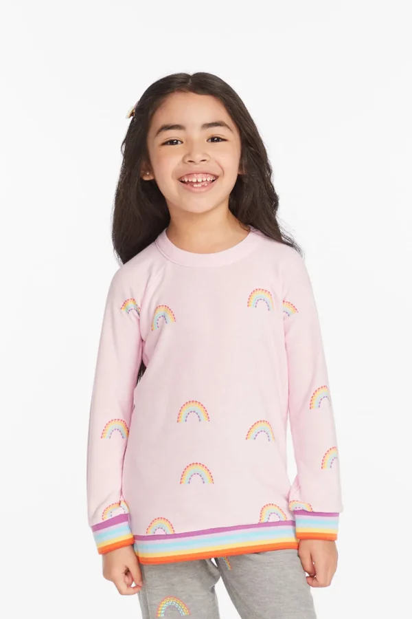 Cheap All Over Rainbow Girls Pullover Kids Girls