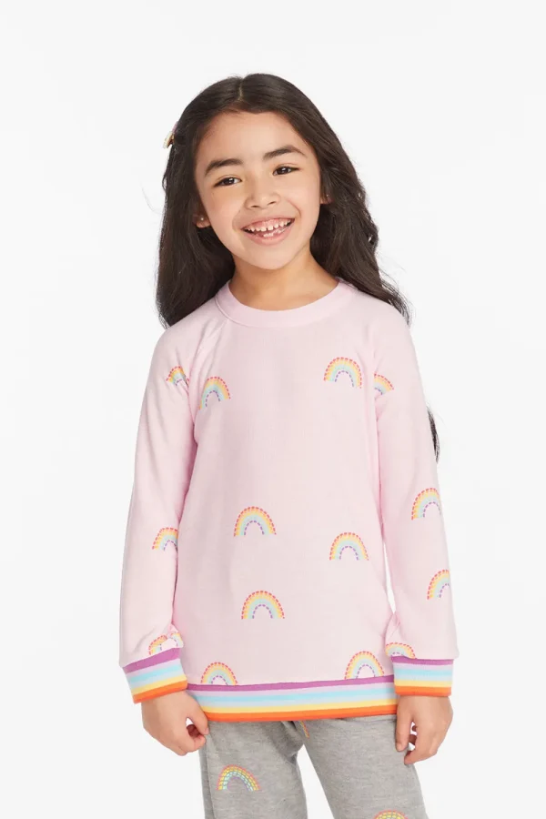 Cheap All Over Rainbow Girls Pullover Kids Girls