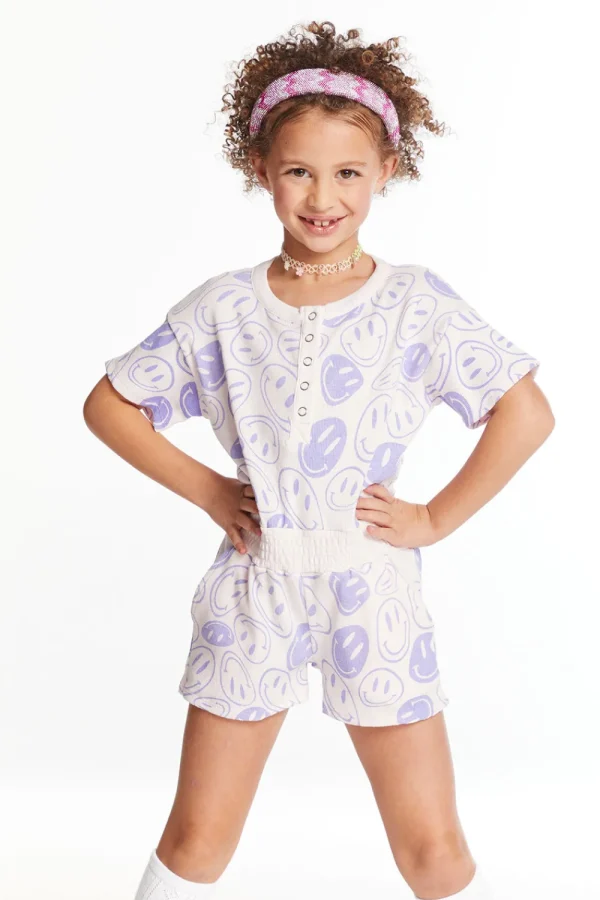 Cheap All Over Smiles Girls Romper Kids Girls
