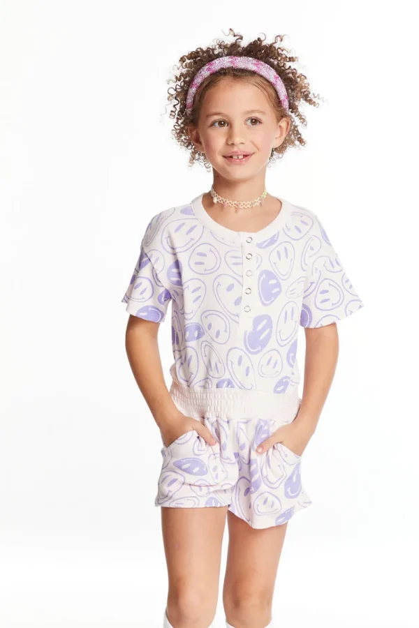 Cheap All Over Smiles Girls Romper Kids Girls