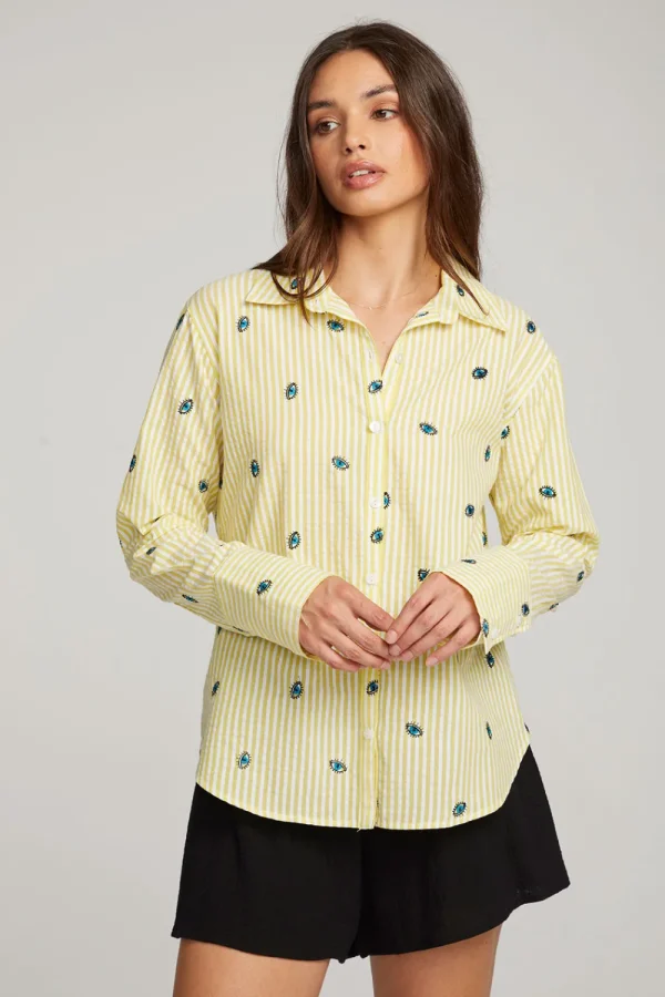 Online Allover Eye Button Down Women Loungewear | Graphics