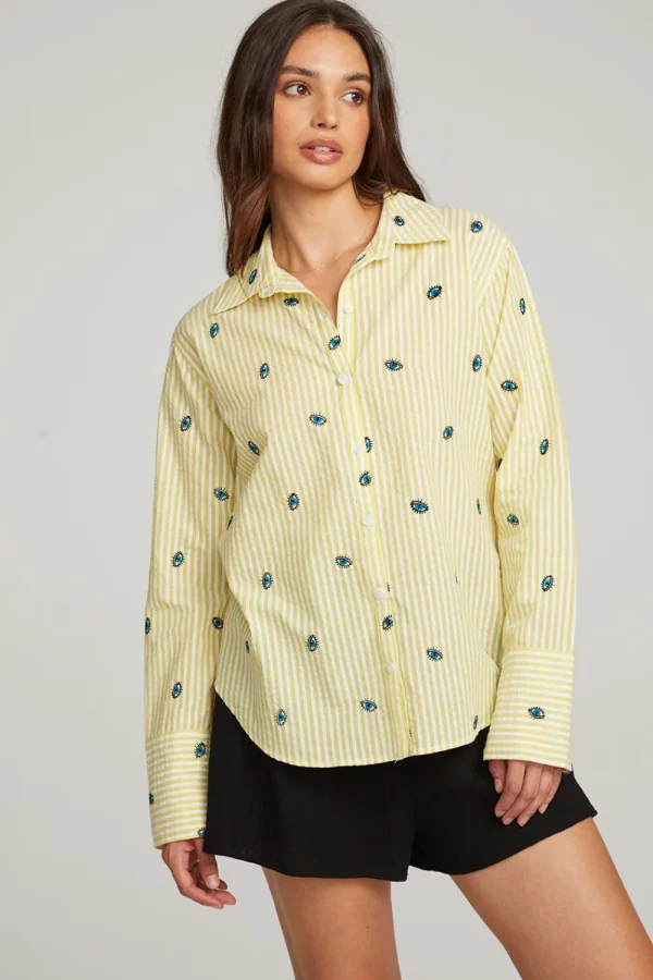Online Allover Eye Button Down Women Loungewear | Graphics