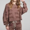 Outlet Allover Leopards Fleece Pullover Women Loungewear | Tops