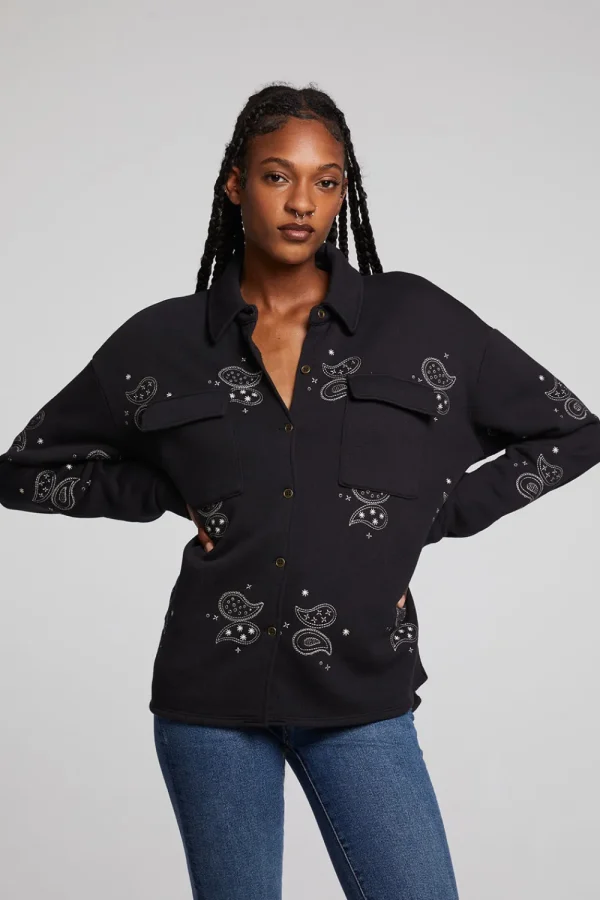 Sale Allover Paisley Button Down Women Loungewear | Graphics