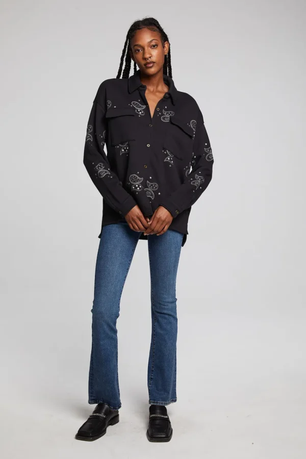 Sale Allover Paisley Button Down Women Loungewear | Graphics