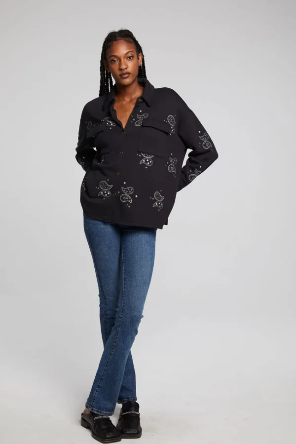 Sale Allover Paisley Button Down Women Loungewear | Graphics