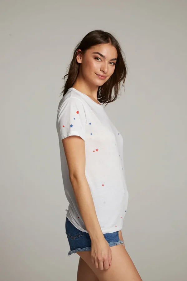 Cheap Americana Stars Crew Neck Tee Women Loungewear | Graphics