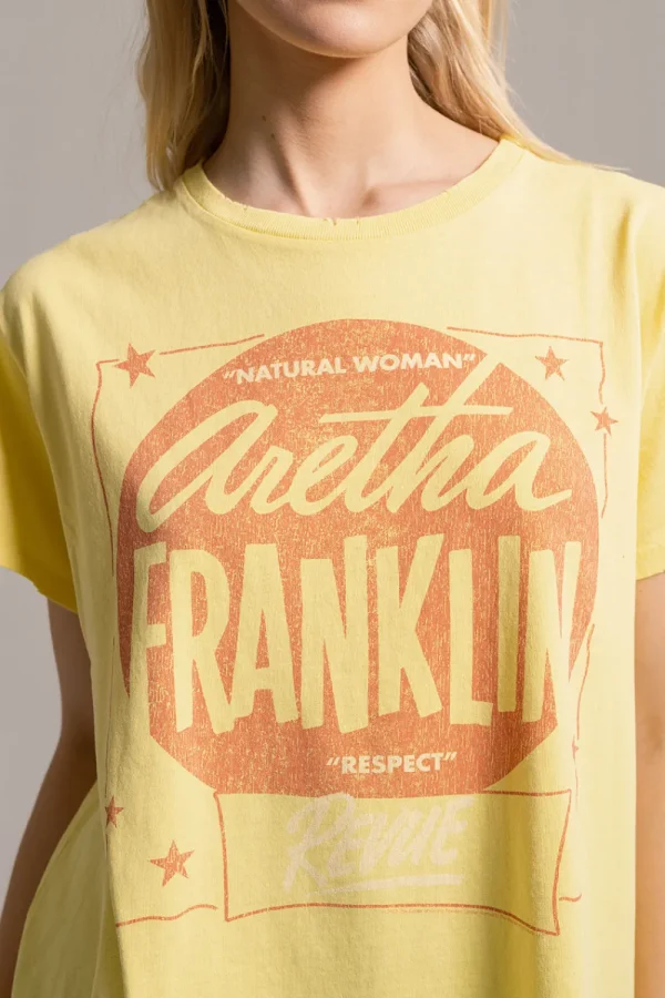 Outlet Aretha Franklin - "Respect" Distressed Crew Neck Women Loungewear | Music