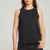 Cheap Basic Black Slit Tank Women Loungewear | Essentials
