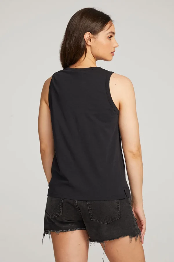 Cheap Basic Black Slit Tank Women Loungewear | Essentials