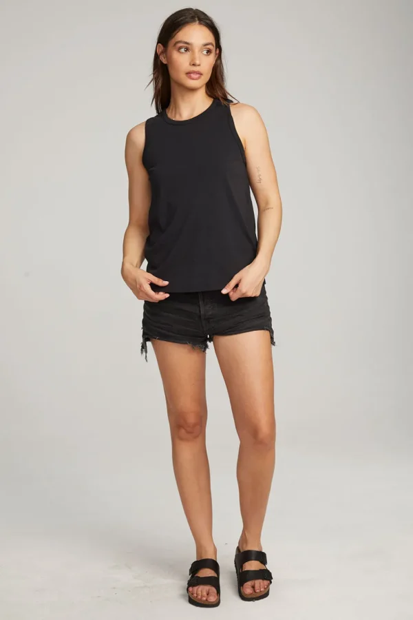 Cheap Basic Black Slit Tank Women Loungewear | Essentials