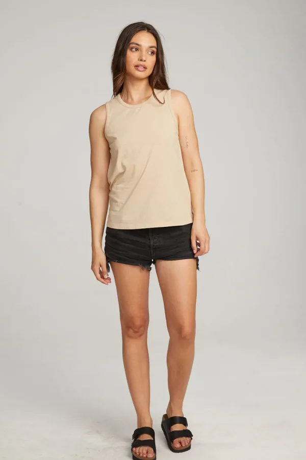 Outlet Basic Cappuccino Slit Tank Women Loungewear | Essentials
