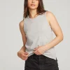 Store Basic Heather Grey Slit Tank Women Loungewear | Essentials