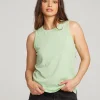 Outlet Basic Quiet Green Slit Tank Women Loungewear | Essentials