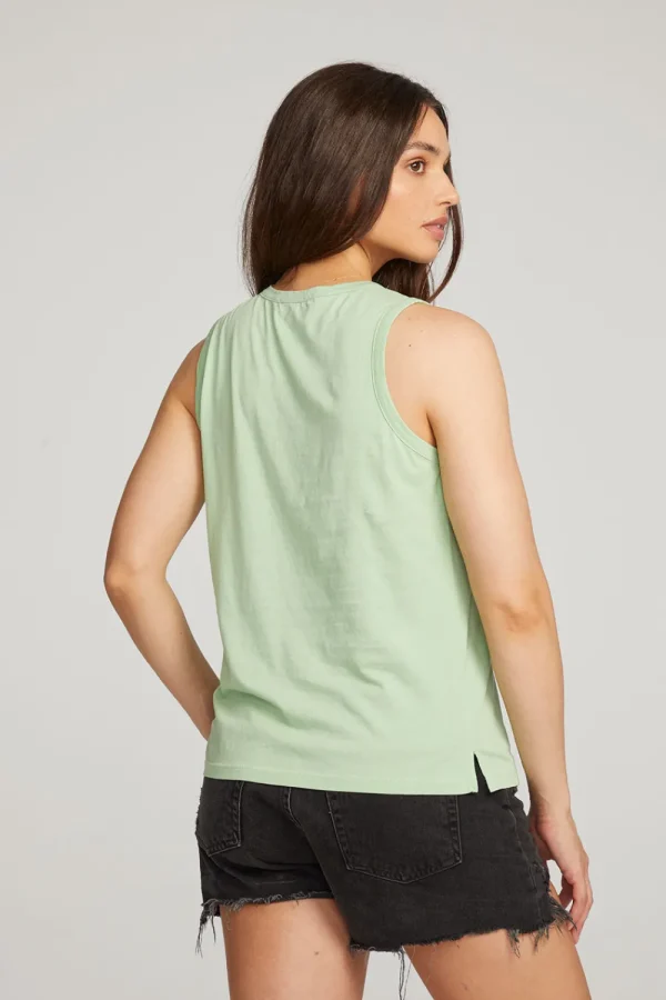 Outlet Basic Quiet Green Slit Tank Women Loungewear | Essentials
