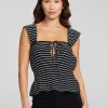 Fashion Bayshore Tank Top - Black And White Stripe Women Loungewear | Tops