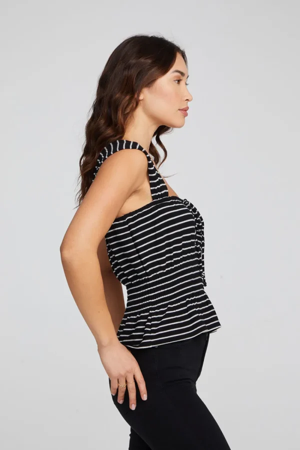 Fashion Bayshore Tank Top - Black And White Stripe Women Loungewear | Tops