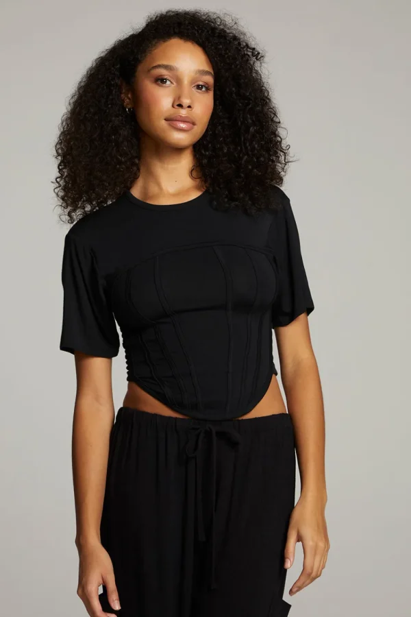 New Bayside True Black Tee Women Loungewear | Tops