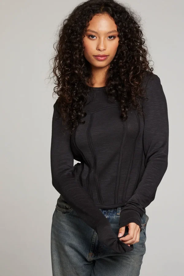 Discount Baysidee Licorice Long Sleeve Women Loungewear | Tops