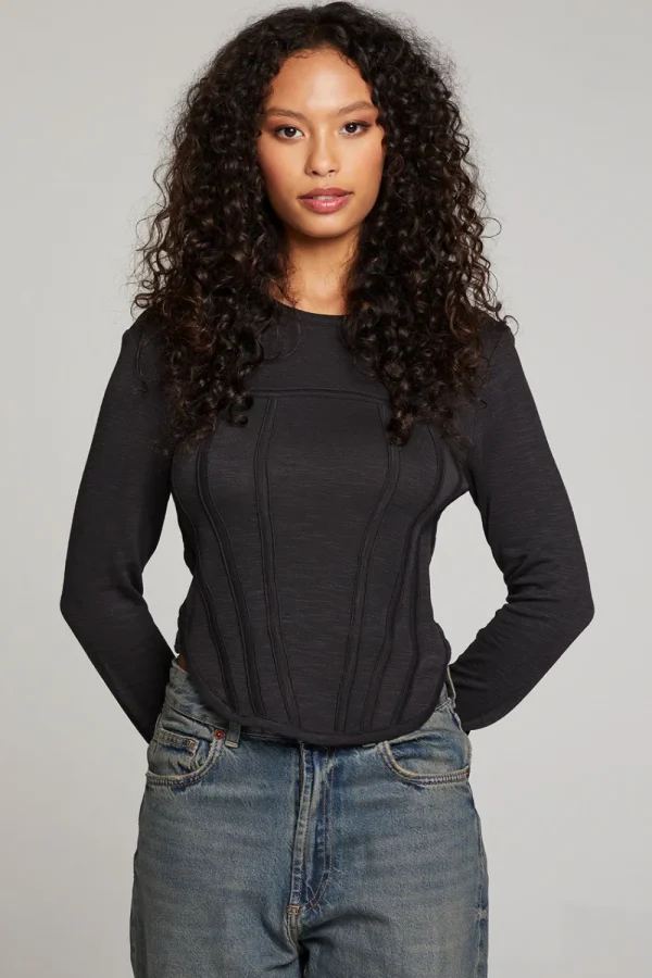 Discount Baysidee Licorice Long Sleeve Women Loungewear | Tops