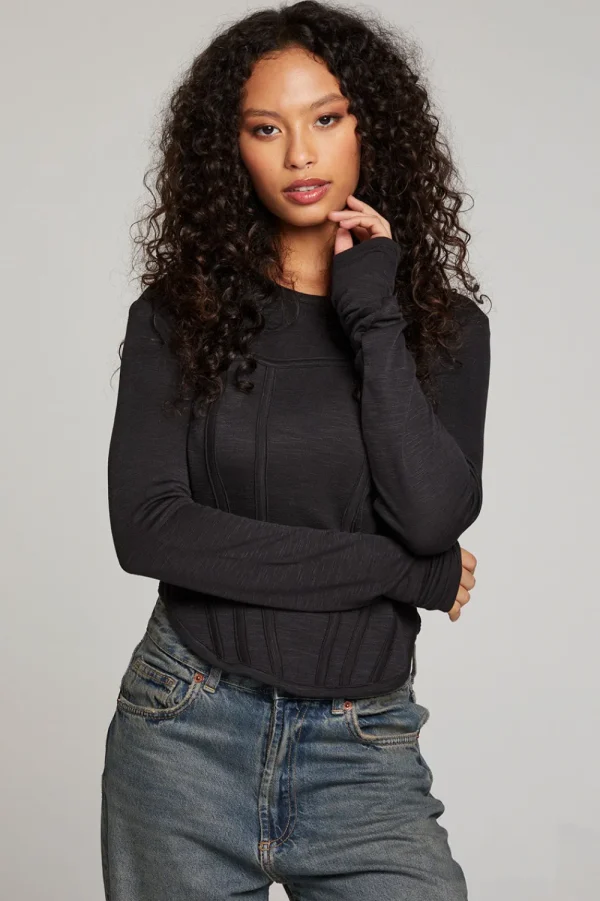 Discount Baysidee Licorice Long Sleeve Women Loungewear | Tops