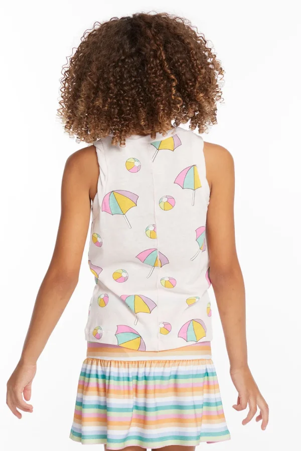 Hot Beach Balls & Umbrellas Girls Tank Top Kids Girls