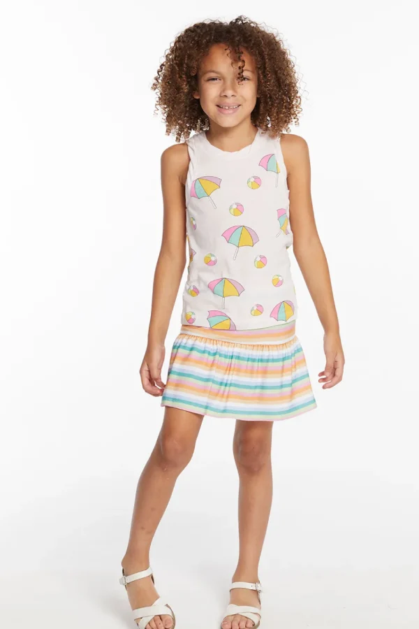 Hot Beach Balls & Umbrellas Girls Tank Top Kids Girls