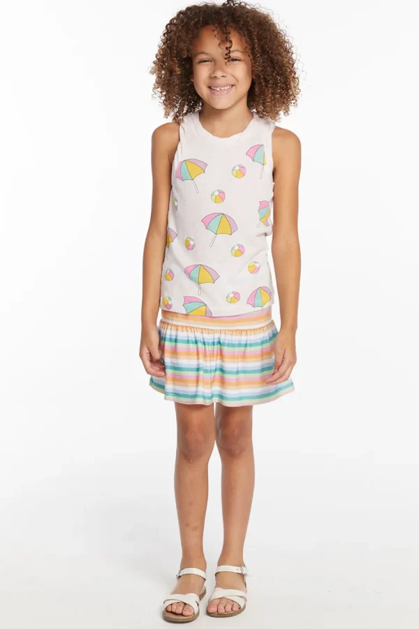 Hot Beach Balls & Umbrellas Girls Tank Top Kids Girls