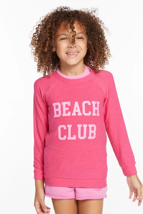 Clearance Beach Club Girls Cozy Knit Raglan Pullover Kids Girls