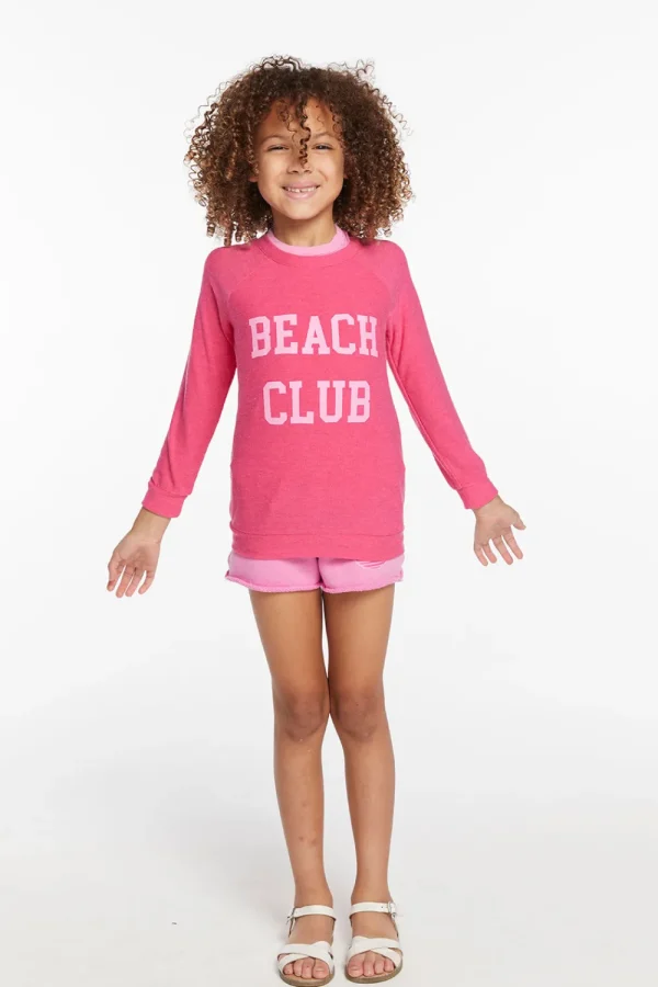 Clearance Beach Club Girls Cozy Knit Raglan Pullover Kids Girls