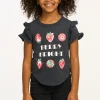 Fashion Berry Bright Ruffle Sleeve Tee Kids Girls